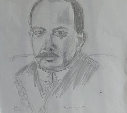 Pencil portrait of John Archer by Andrew Cooper