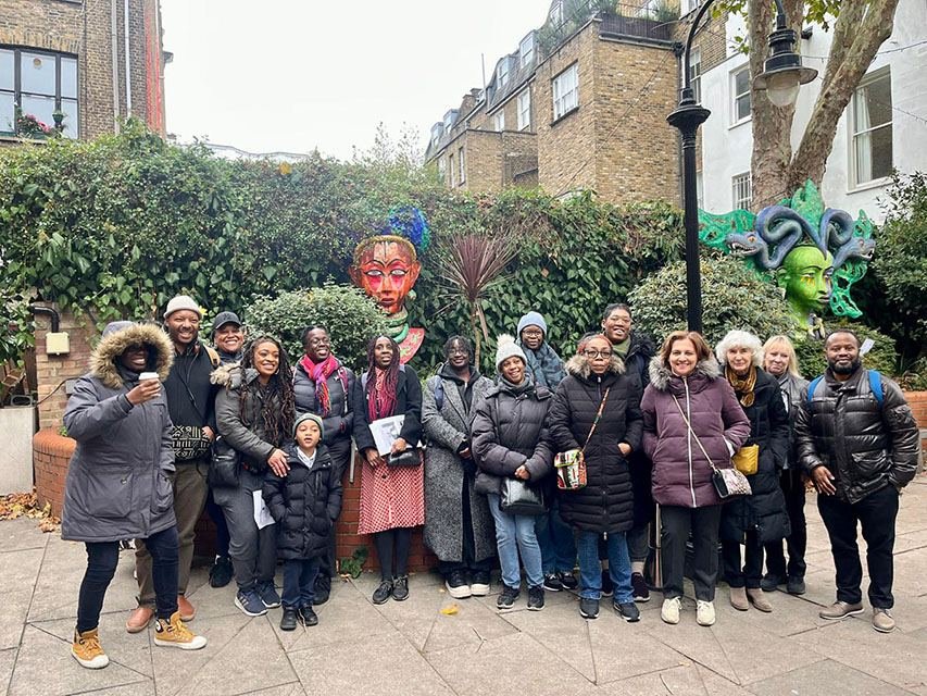 A community group on a Notting Hill heritage walk